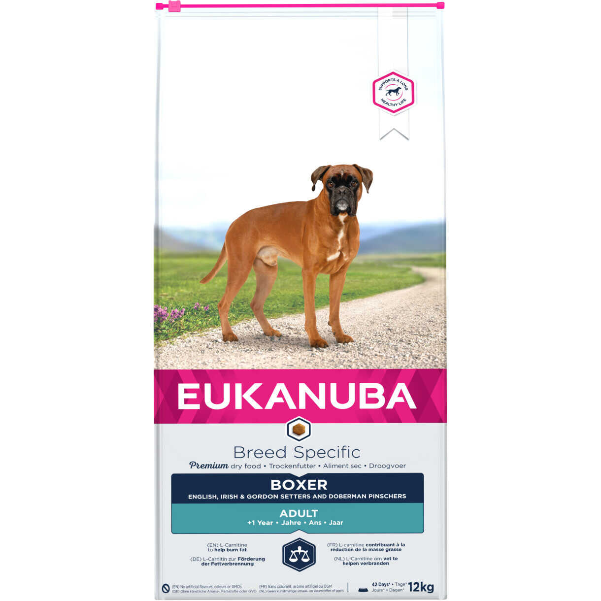 12 kg Eukanuba Boxer hundefoder med kylling fra 1 år
