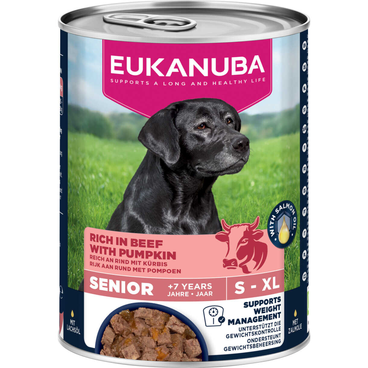 400 g Eukanuba Senior hundevådfoder, oksekød med græskar