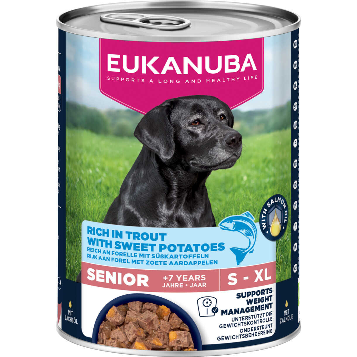 400 g Eukanuba Senior hundevådfoder, ørred med sødkartoffel