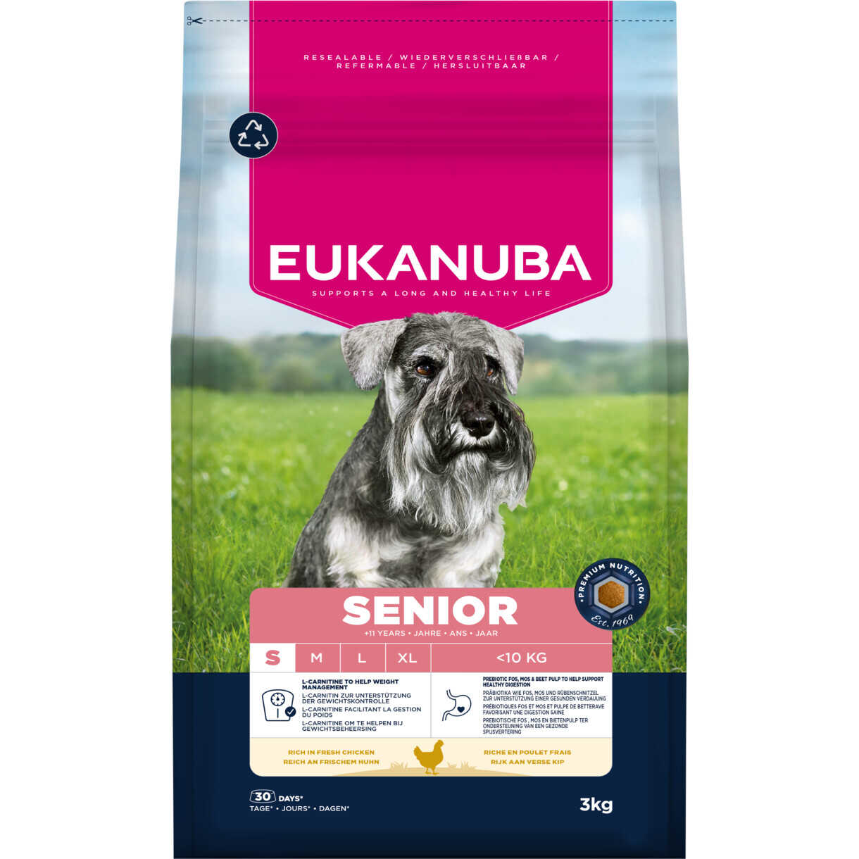 Eukanuba Senior hundefoder med kylling til små hunde