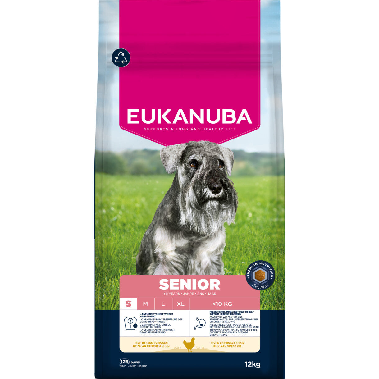 Eukanuba Senior hundefoder med kylling til små hunde