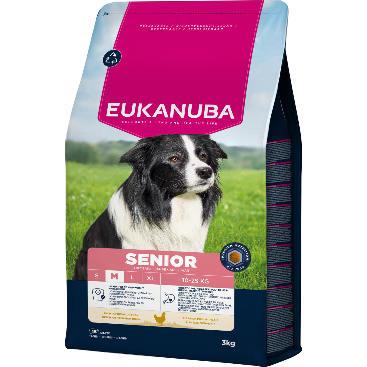 Eukanuba Senior hundefoder Medium Breed med kylling fra 10 år og op