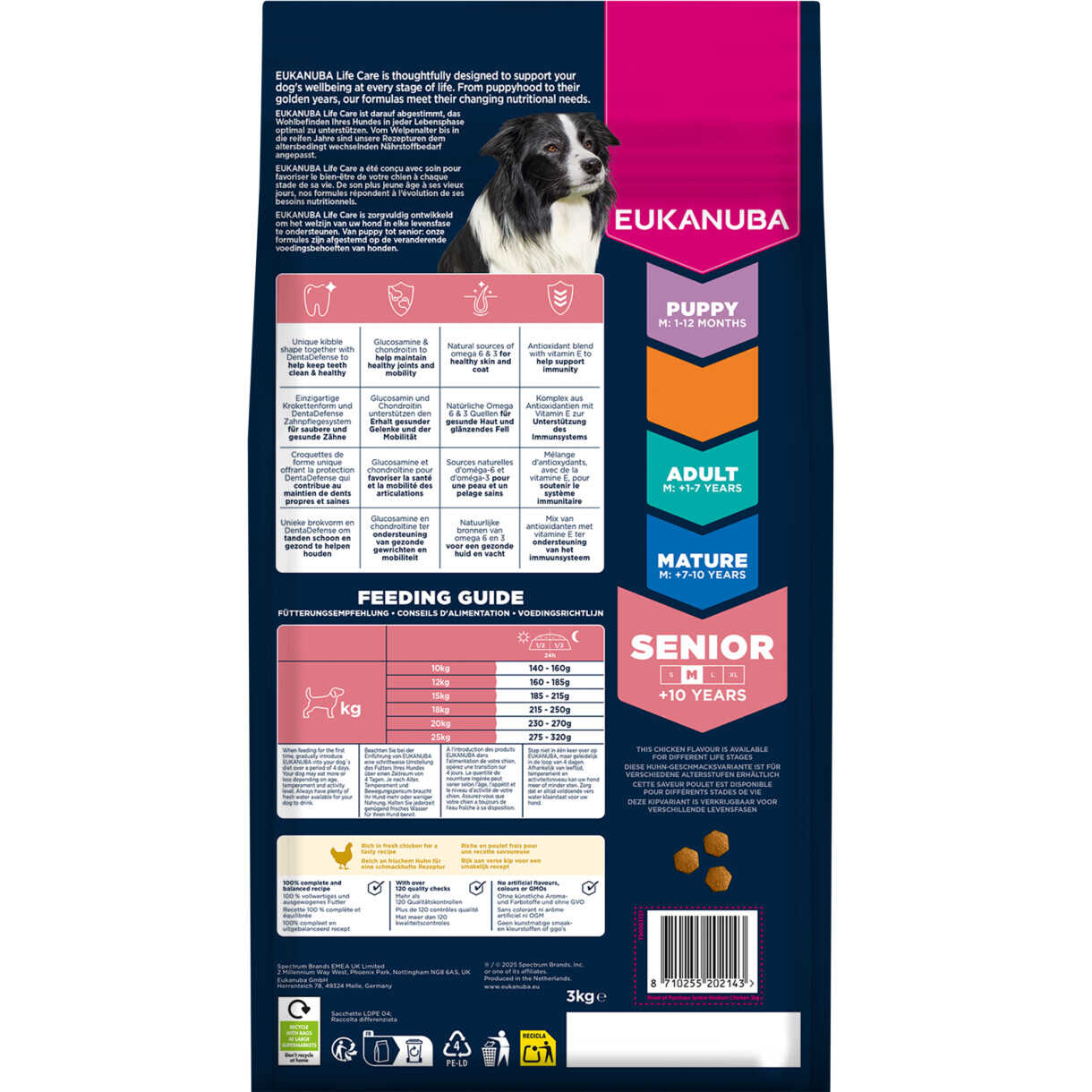 Eukanuba Senior hundefoder Medium Breed med kylling fra 10 år og op