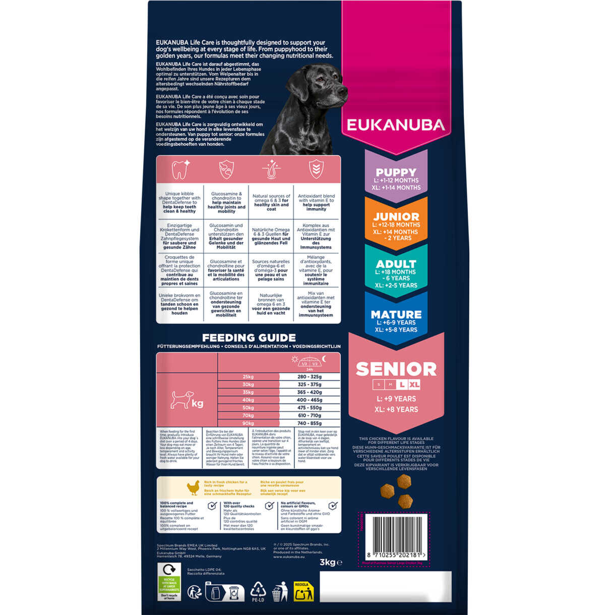 Eukanuba Senior hundefoder Large Breed med kylling fra 9 år og op