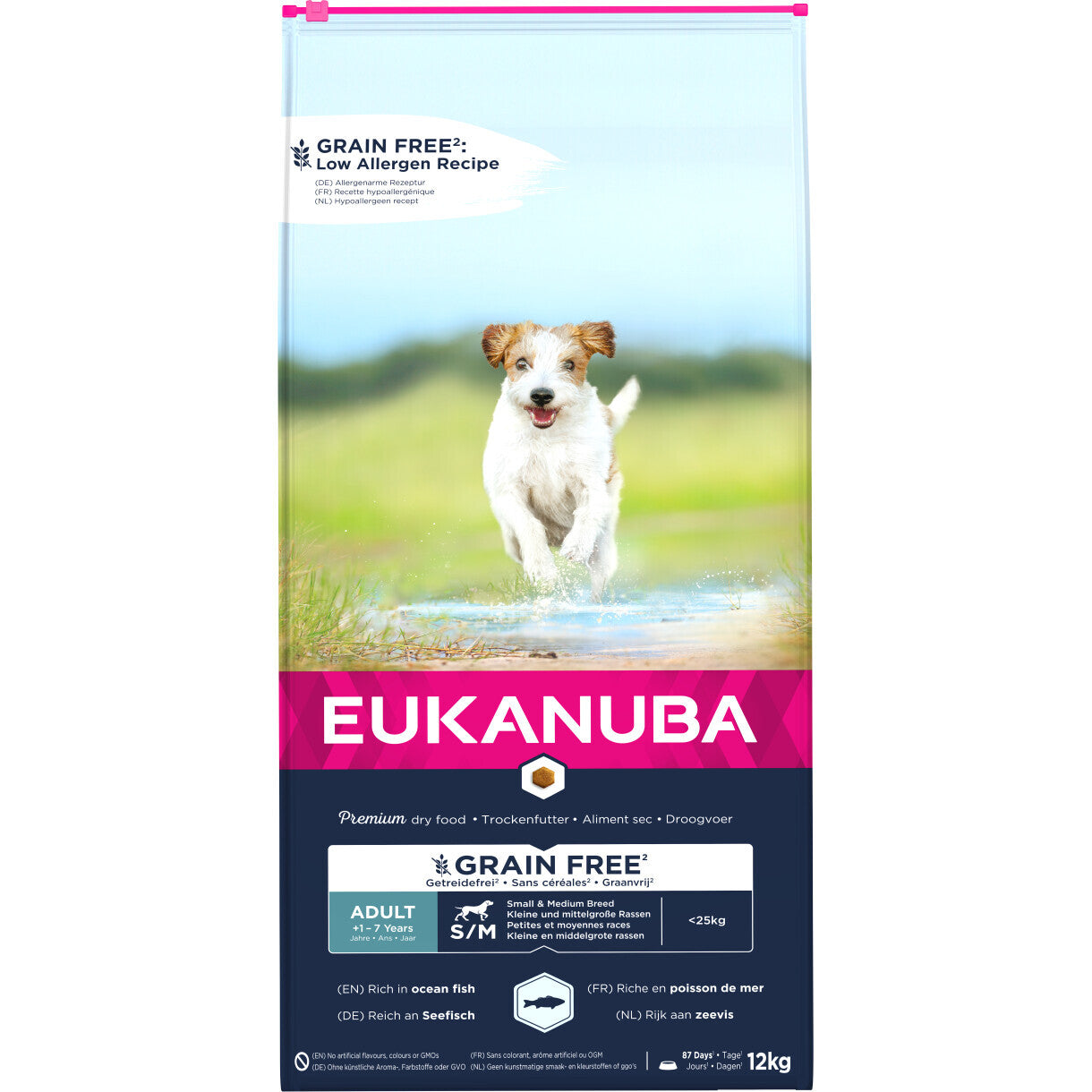 12 kg EUKANUBA hundefoder med havfisk small/Medium kornfri