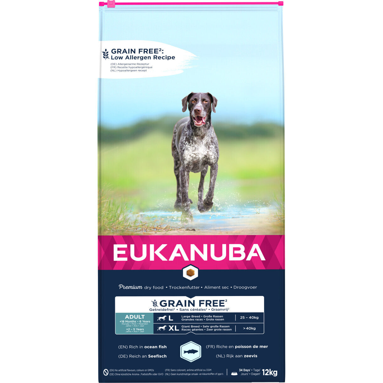 12 kg EUKANUBA hundefoder med havfisk Large kornfri