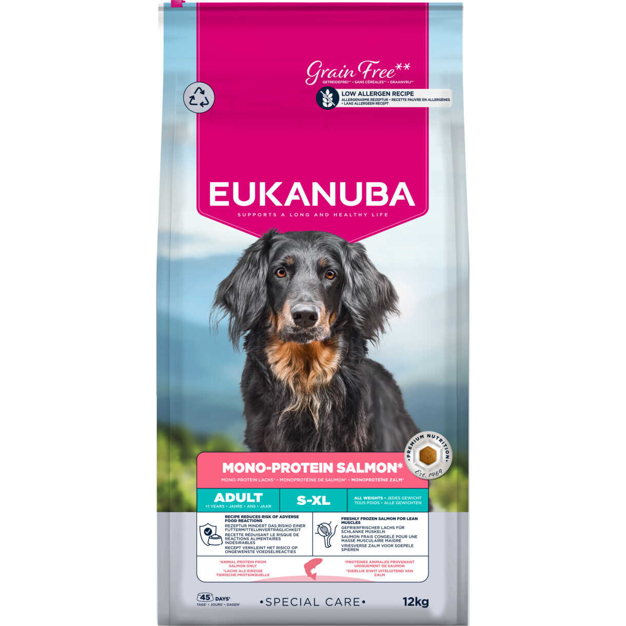 12 kg Eukanuba Special Care hundefoder Mono-Protein med laks - kornfri
