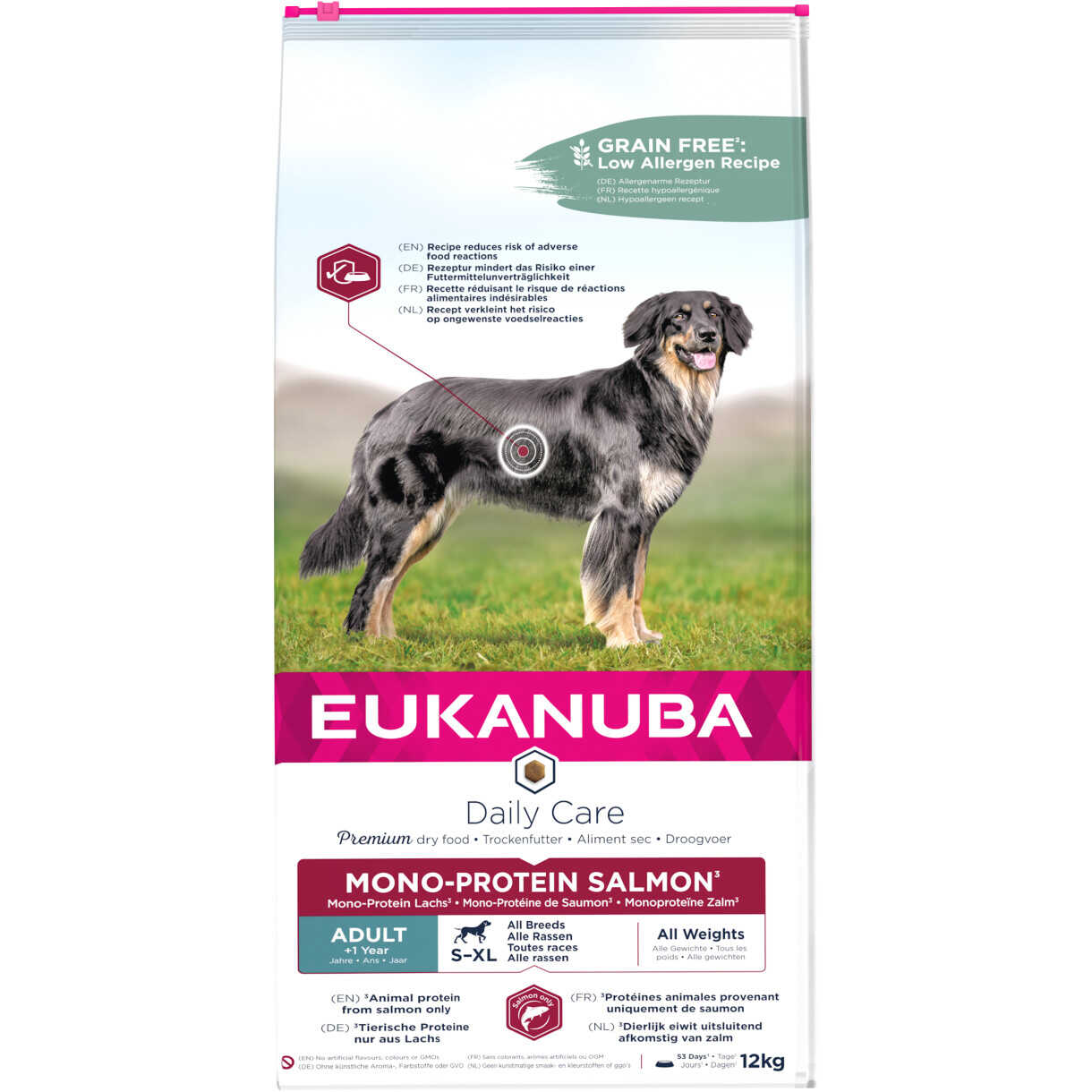 12 kg Eukanuba  Daily Care hundefoder Mono-Protein med laks - kornfri