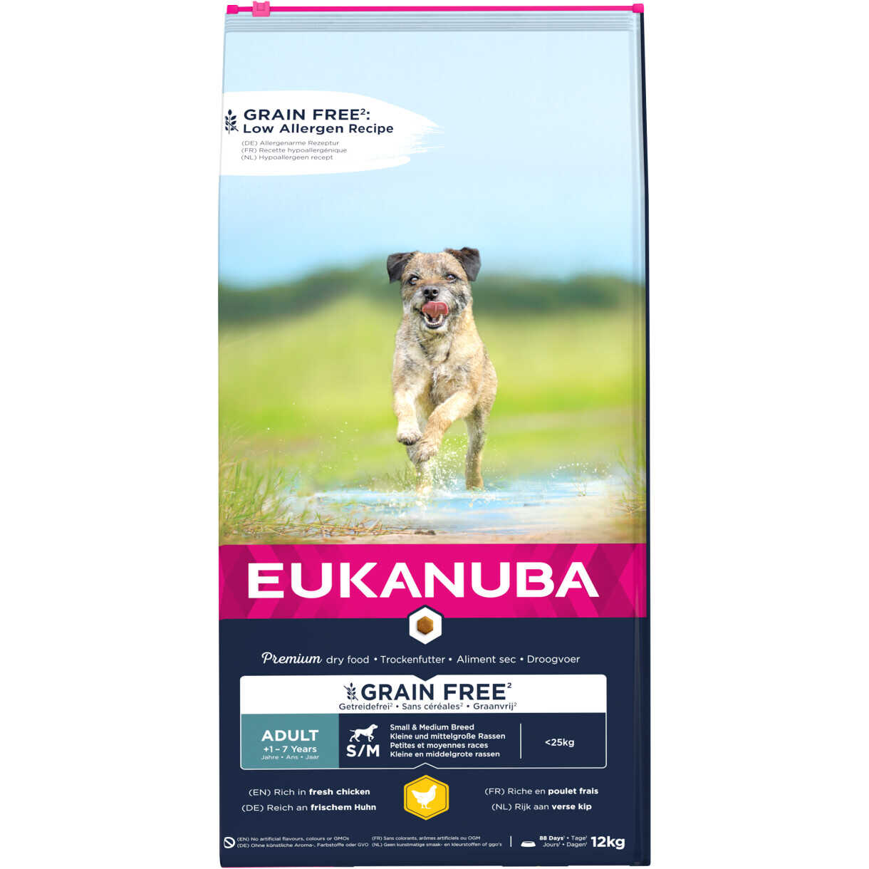 12 kg Eukanuba hundefoder med kylling Small/Medium - kornfrit