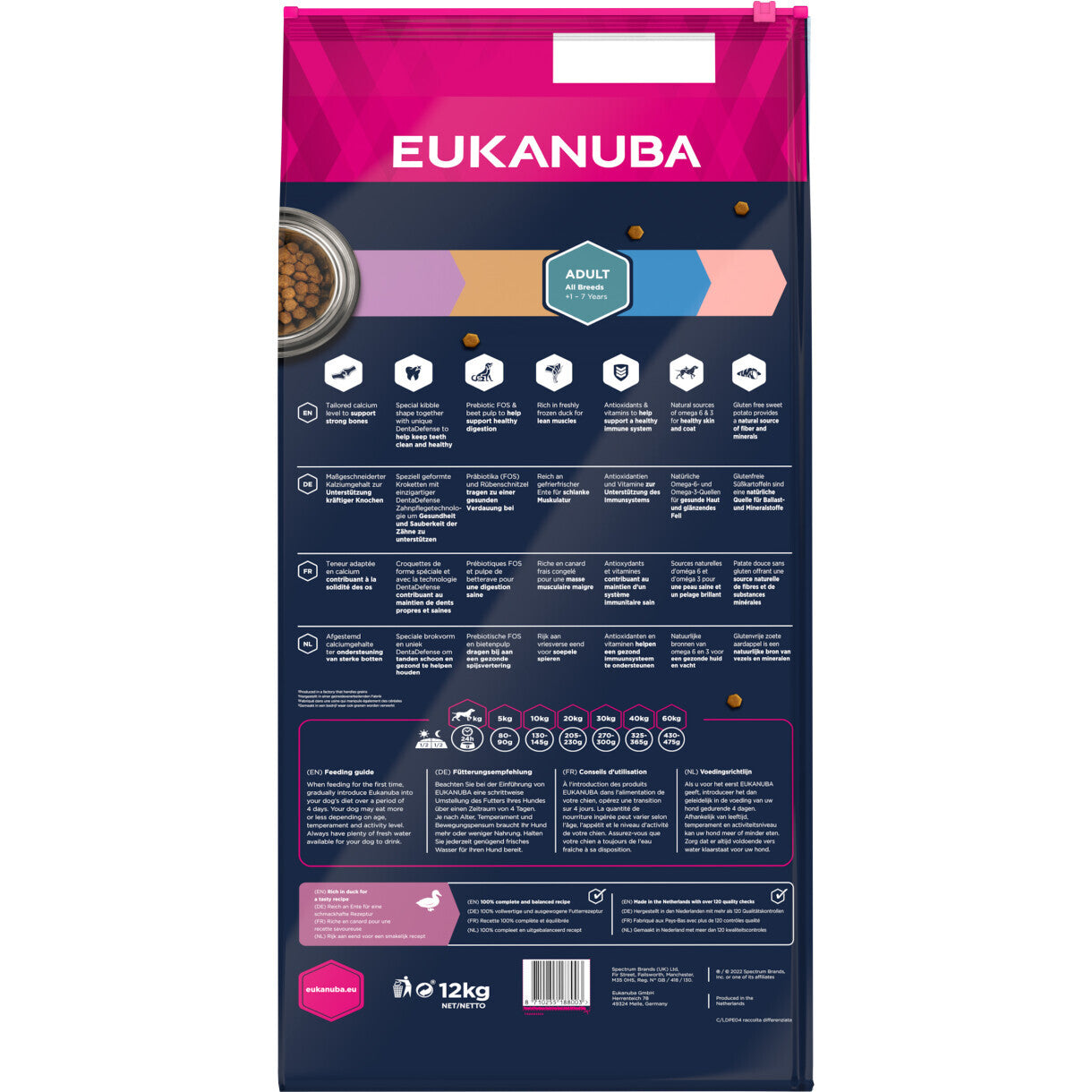 12 kg Eukanuba hundefoder med and - kornfrit