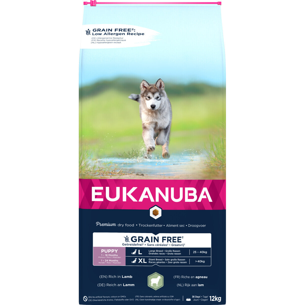 12 kg Eukanuba Puppy hvalpefoder med lam Large kornfri