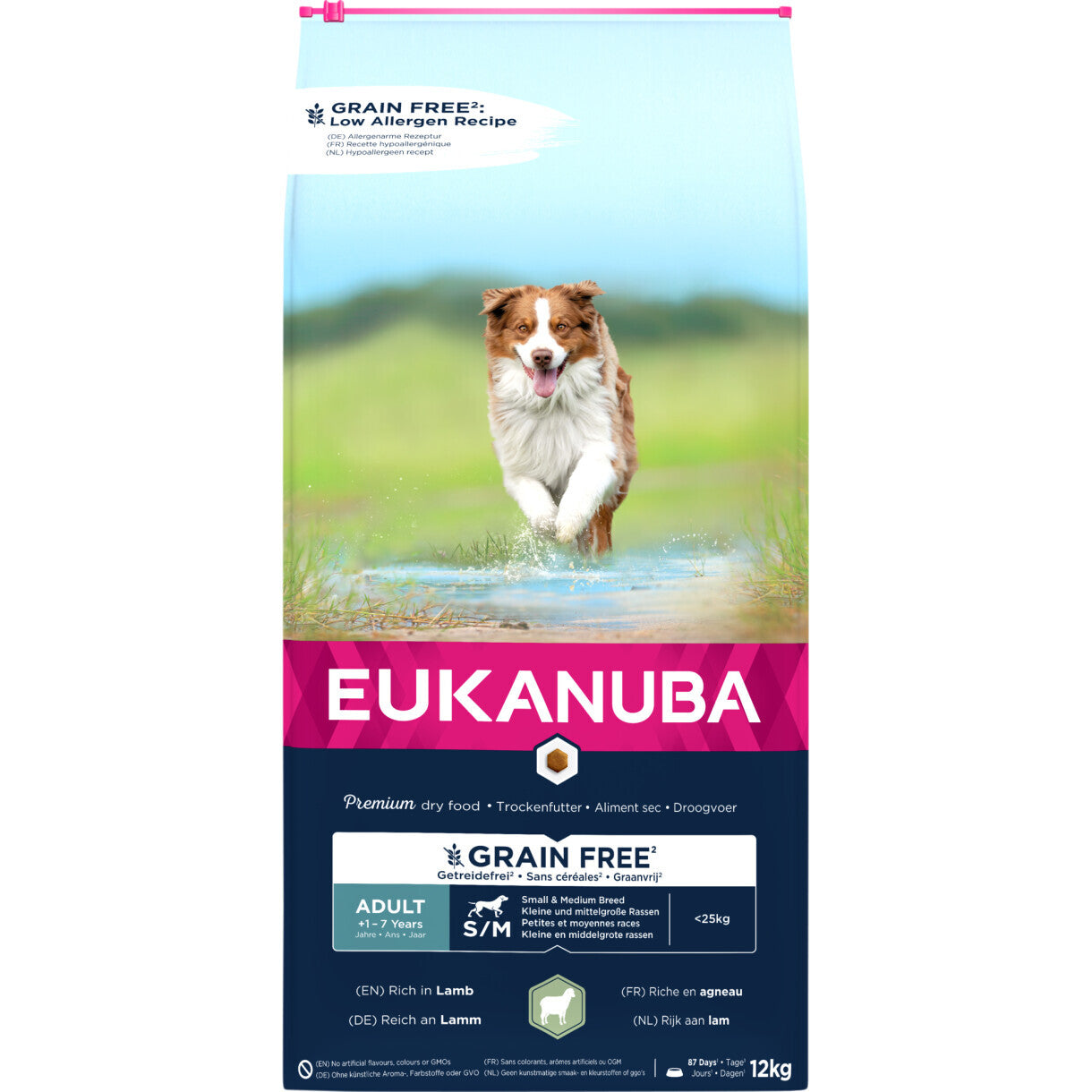 12 kg Eukanuba hundefoder med lam Small/Medium kornfri