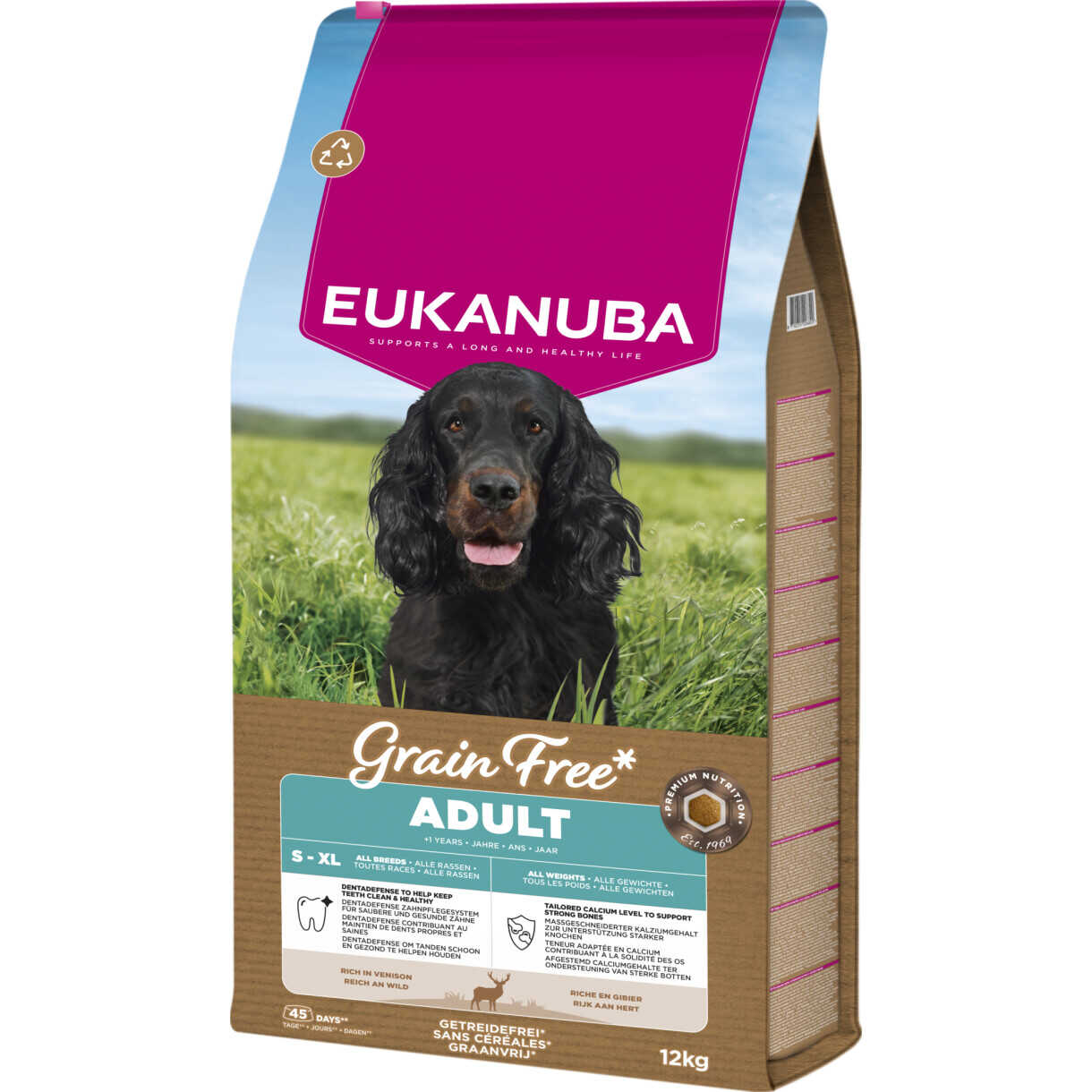 12 kg Eukanuba hundefoder med hjortekød - kornfrit