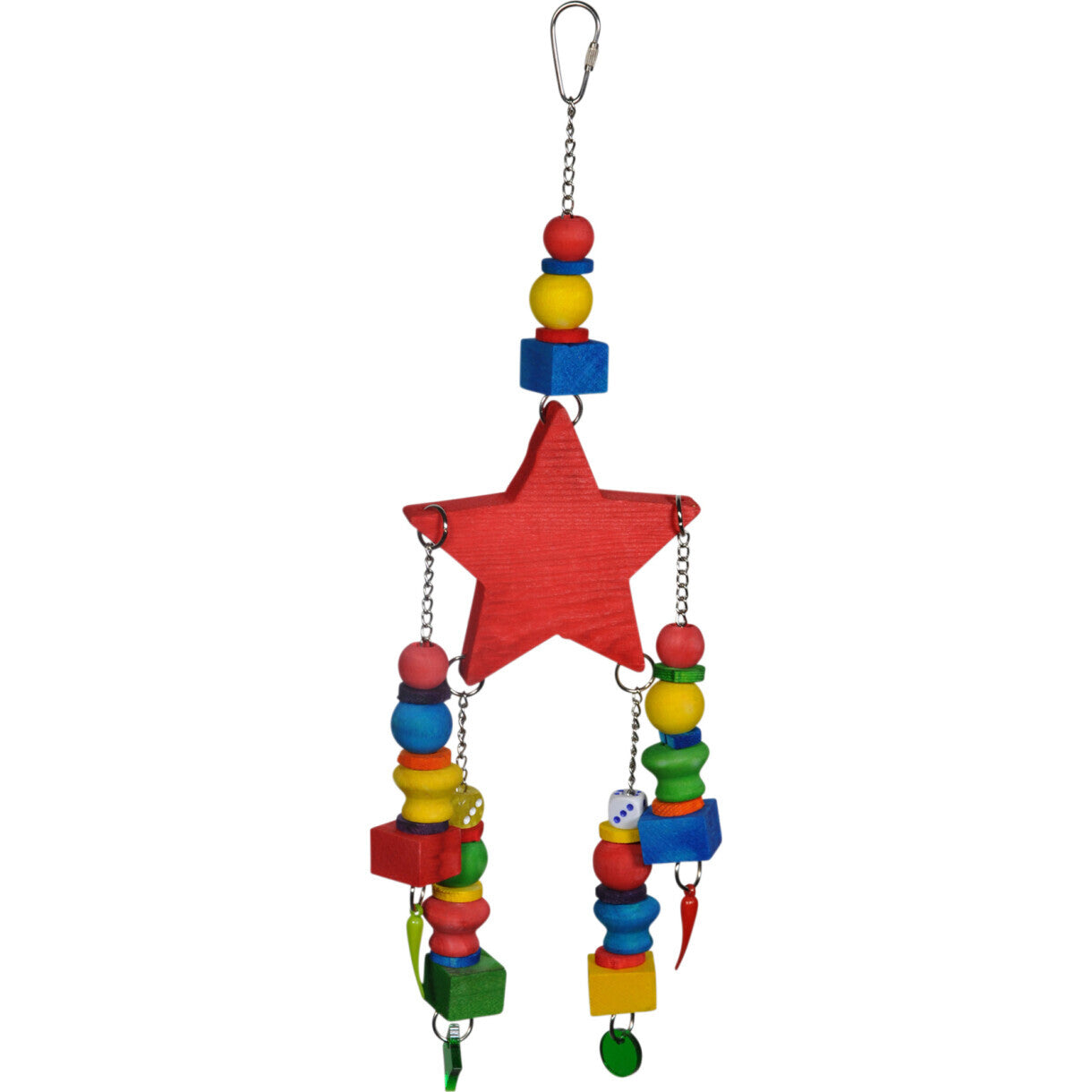 Fuglelegetøj til parakiter 40 x 11 cm - stjerneformet og multifarvet