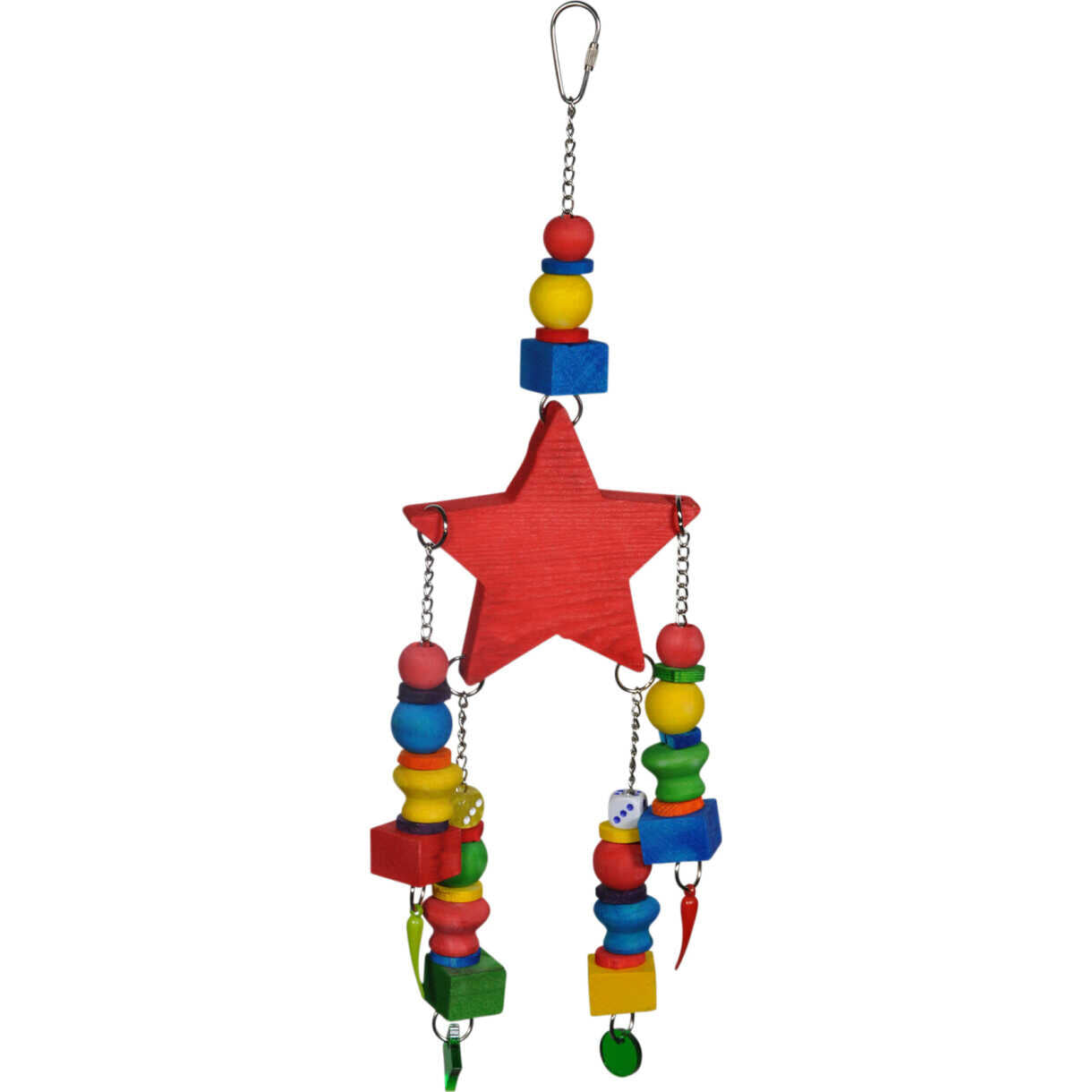 Fuglelegetøj til parakiter 40 x 11 cm - stjerneformet og multifarvet