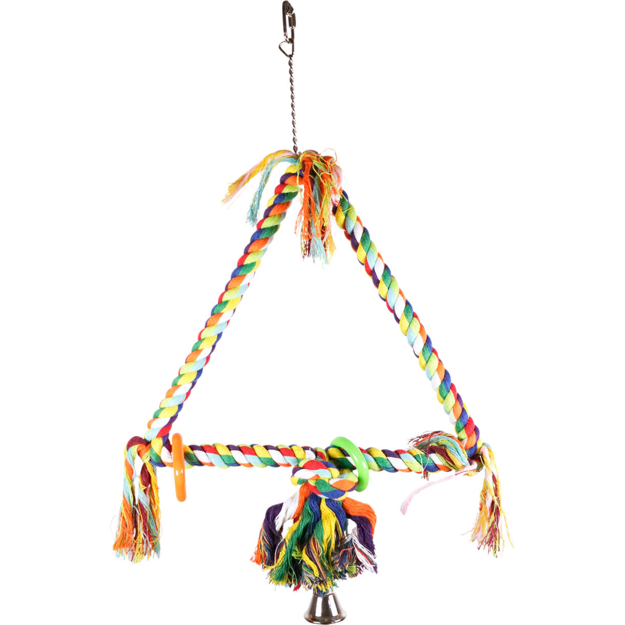Fuglelegetøj til parakiter og papegøjer - trekantet gynge