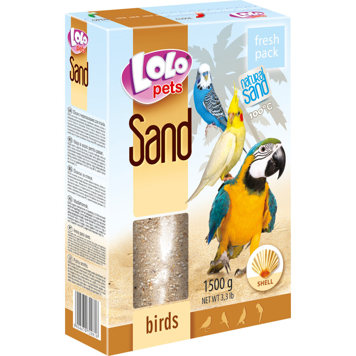 1,5 kg Fuglesand med muslingeskaller