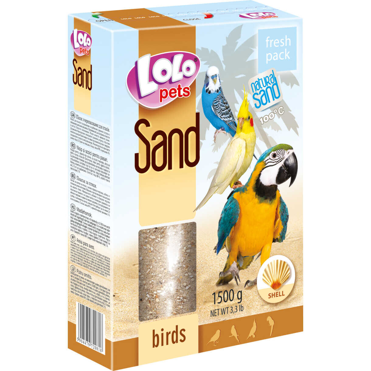 1,5 kg Fuglesand med muslingeskaller