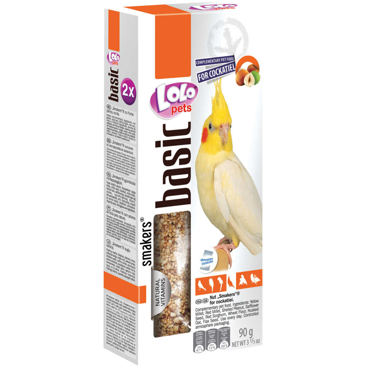 2 stk frøstænger med nødder til nymfeparakit  90 gram