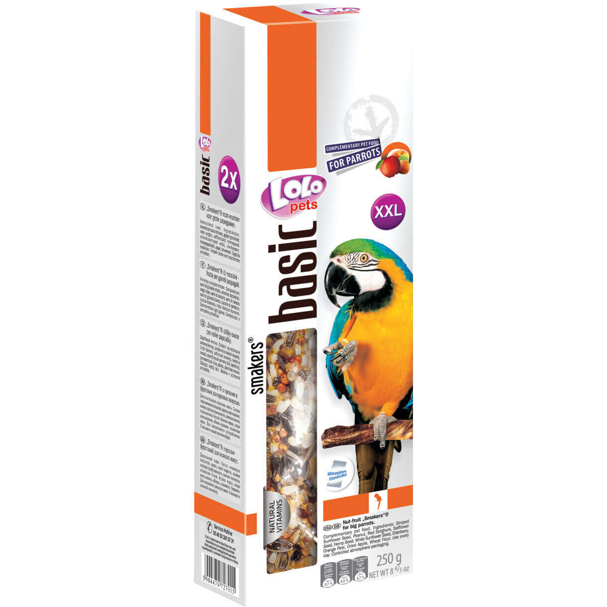 2 stk LOLO Pets XL frøstænger til papegøjer 250 gram