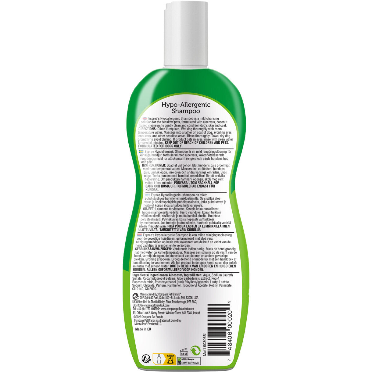 355 ml Espree Hypo-Allergenic hundeshampoo