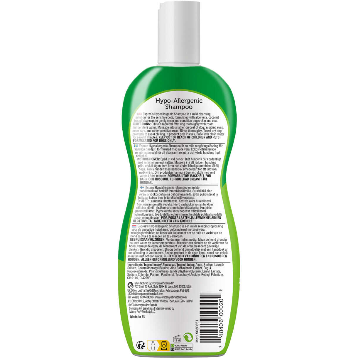 355 ml Espree Hypo-Allergenic hundeshampoo