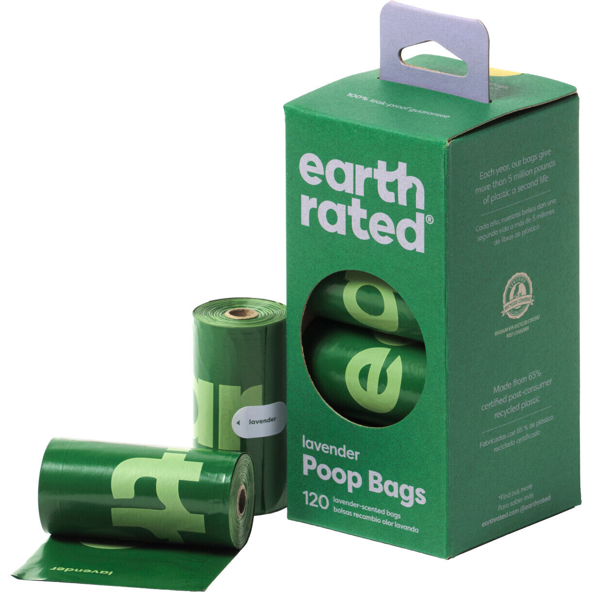 Earth Rated Eco-Friendly høm-høm poser med Lavendel - 120 poser i 8 ruller