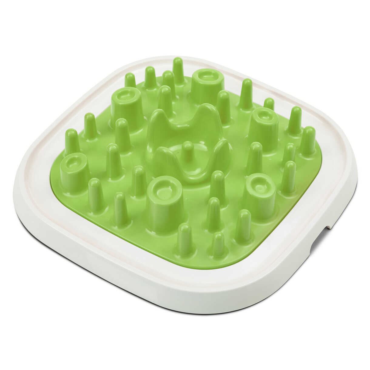 Foderskål til hunde og katte slow feeder 37 x 37 x 8,5 cm  lys grøn