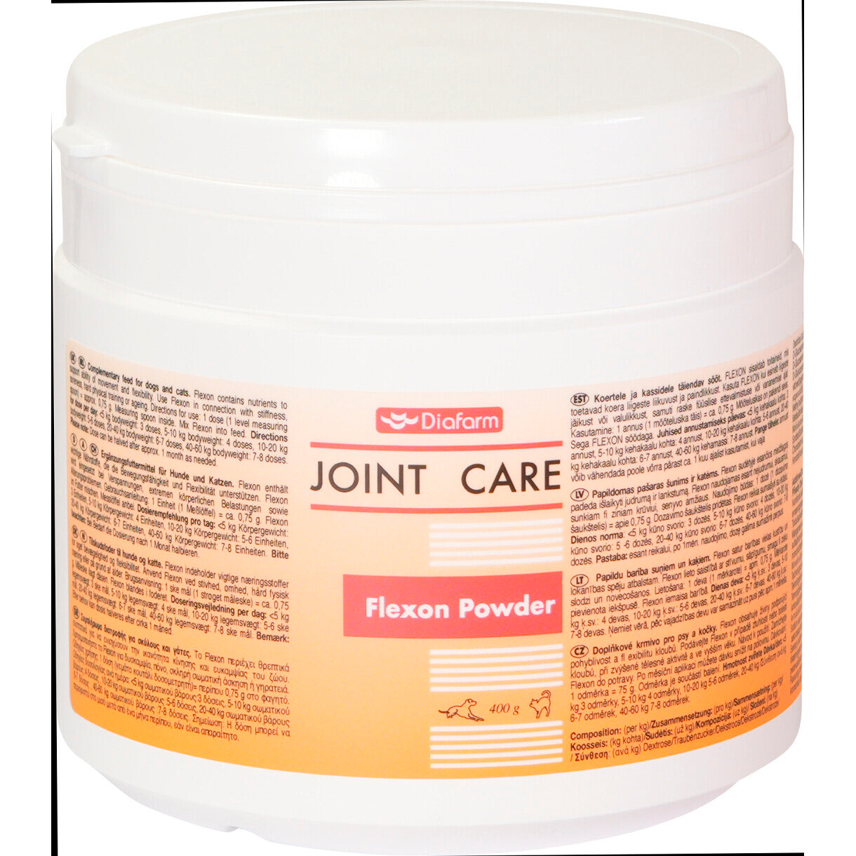 Diafarm Flexon pulver til hunde og katte - 400 gr.