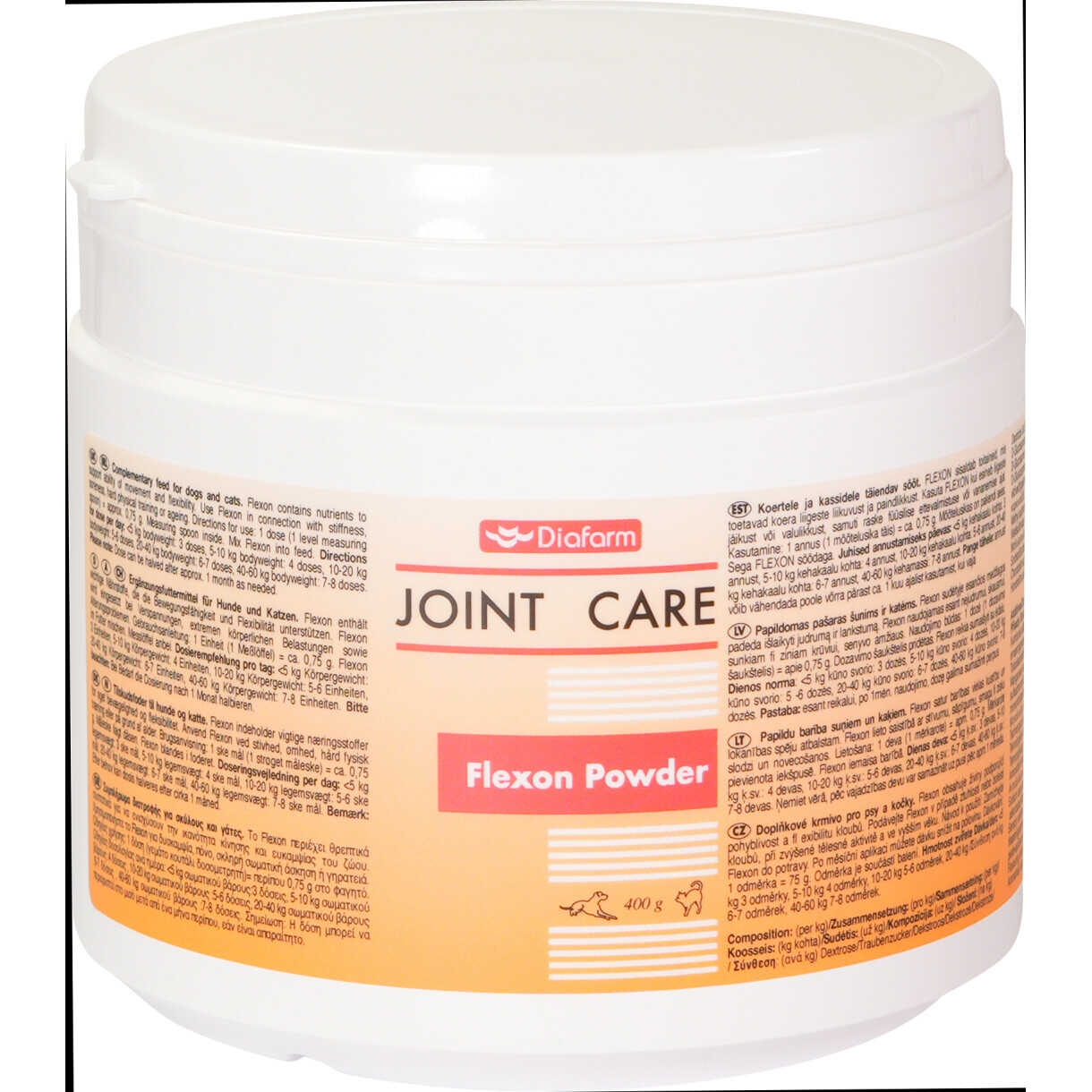 Diafarm Flexon pulver til hunde og katte - 400 gr.