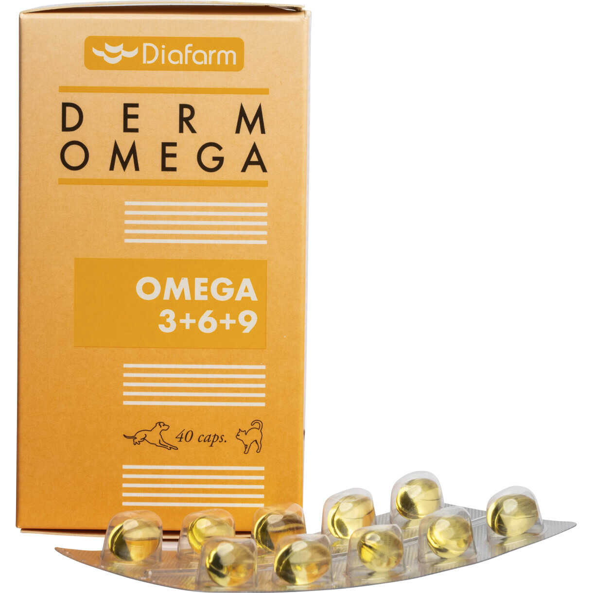 Diafarm fiskeolie kapsler til hunde og katte - 40 stk