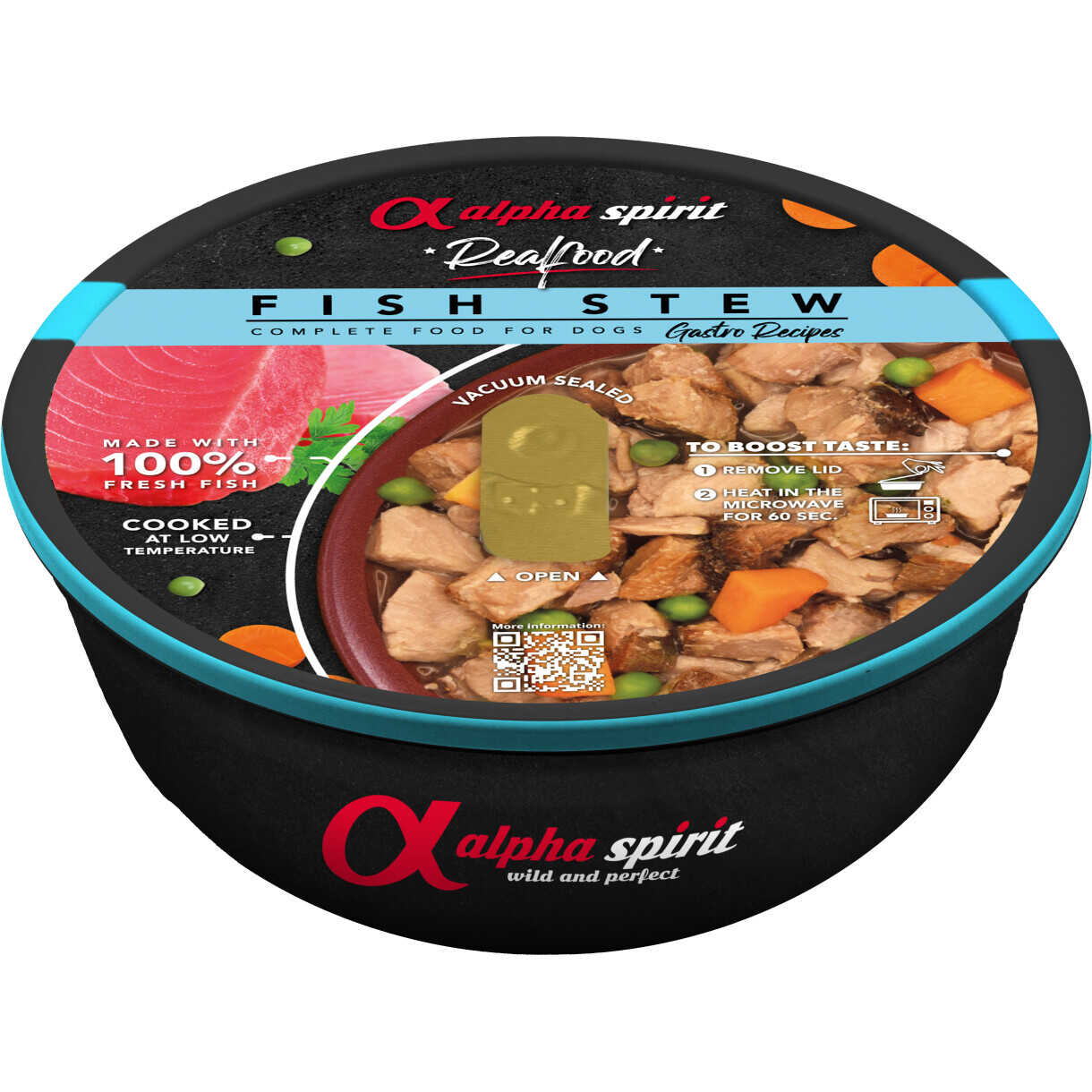 280 g Alpha Spirit Real Food færdigmad til hunde tunbowle