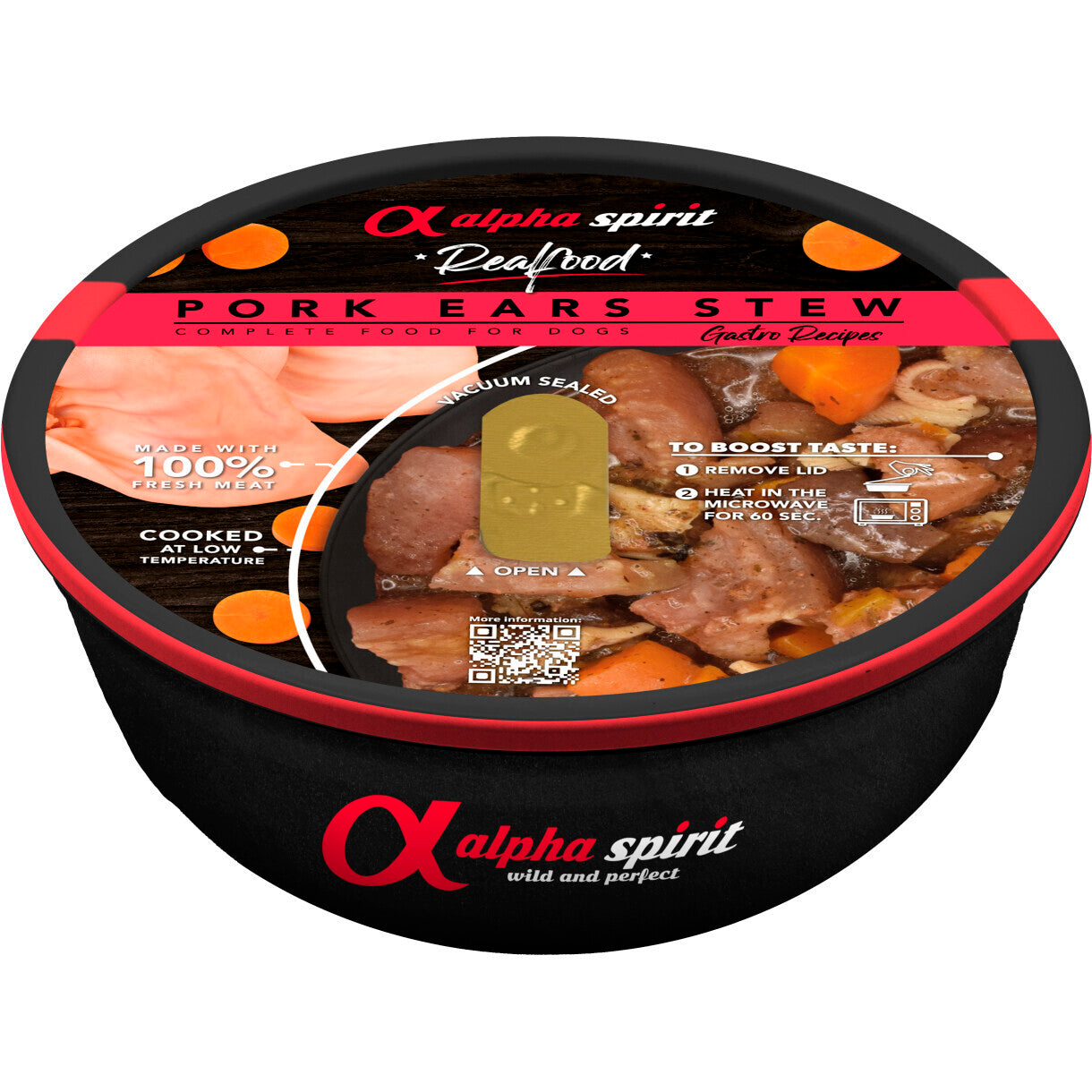 280 g Alpha Spirit Real Food (griseøre) færdigmad til hunde