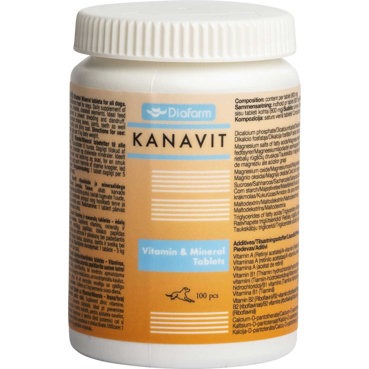 Diafarm Kanavit vitamin og mineral tabletter til hunden
