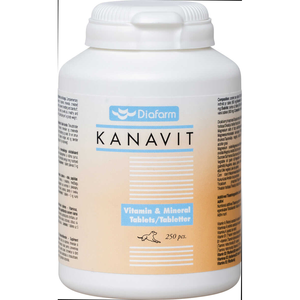 Diafarm Kanavit vitamin og mineral tabletter til hunden