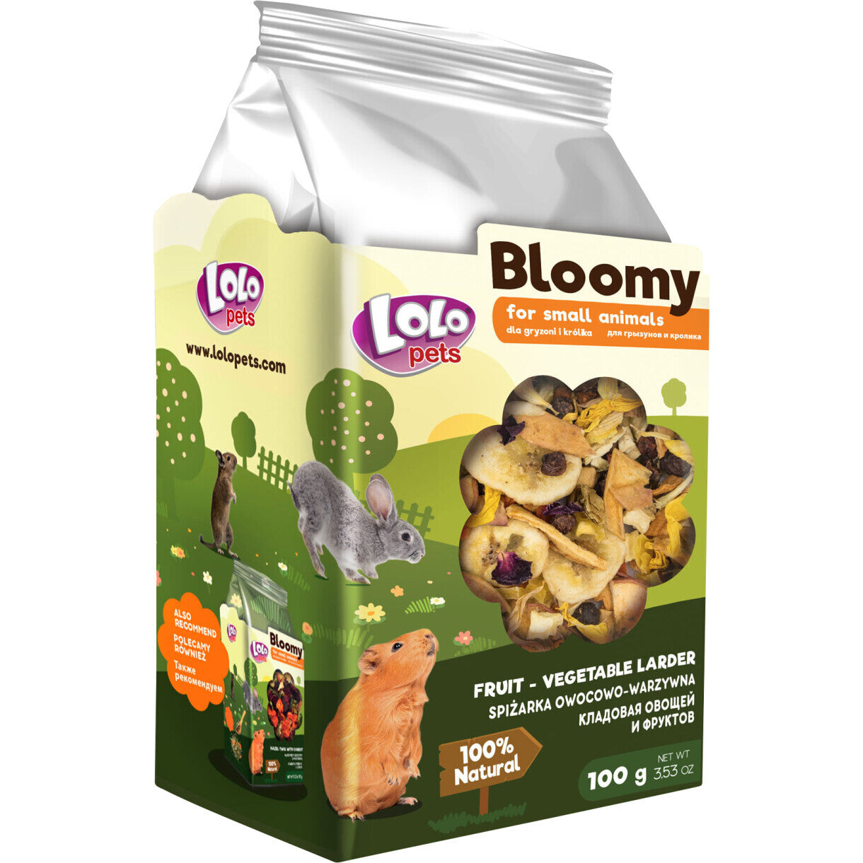100 gr Lolo Bloomy Snack med grønsager til kaniner og gnavere