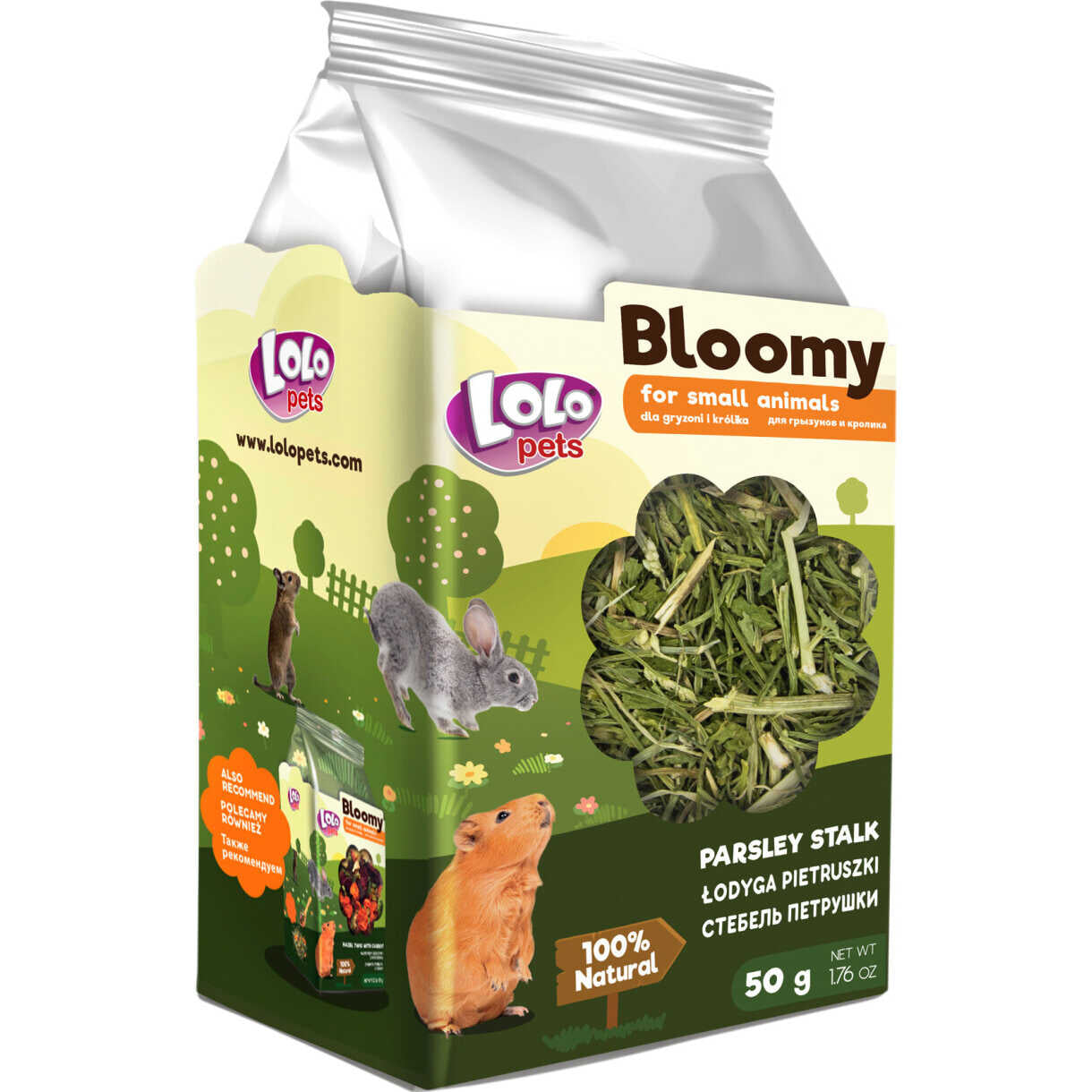 50 gr Lolo Bloomy Snack med persille stilke til kaniner og gnavere