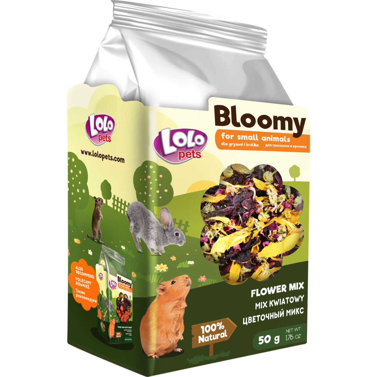 50 gr Lolo Bloomy Snack med blomster mix til kaniner og gnavere