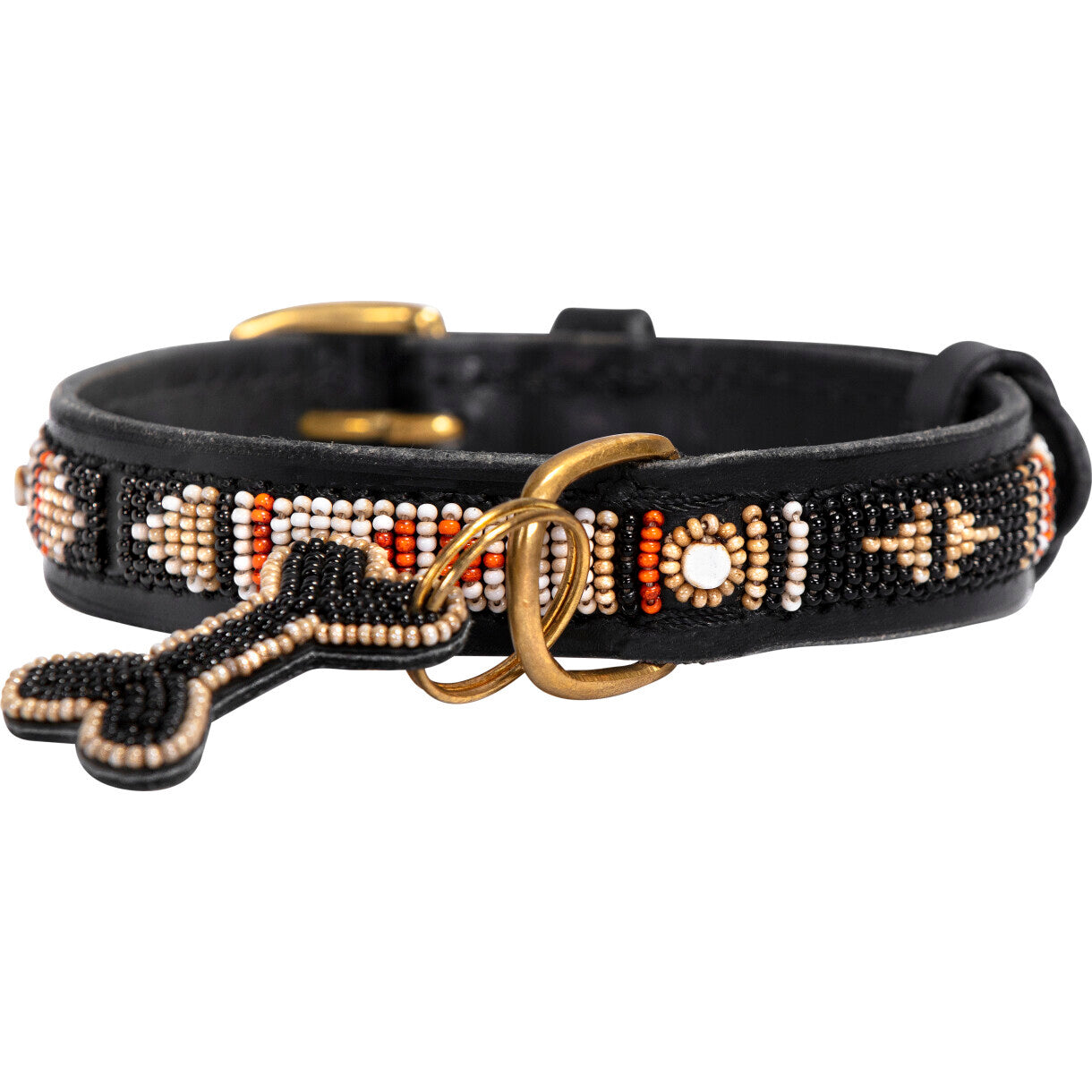 Kampuni håndlavet hundehalsbånd Skinny Swahili antique