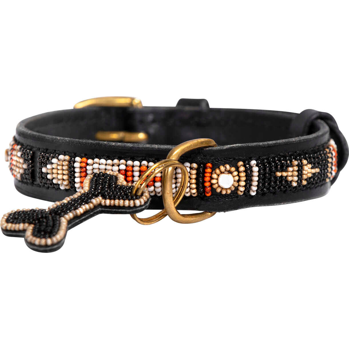 Kampuni håndlavet hundehalsbånd Skinny Swahili antique