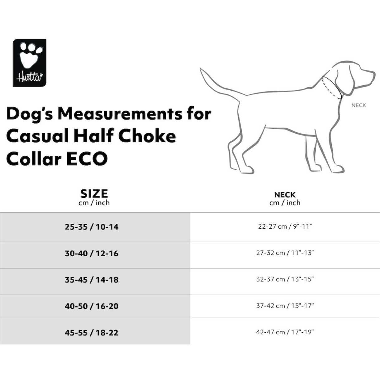 Hurtta Casual ECO half choke hundehalsbånd - Raven