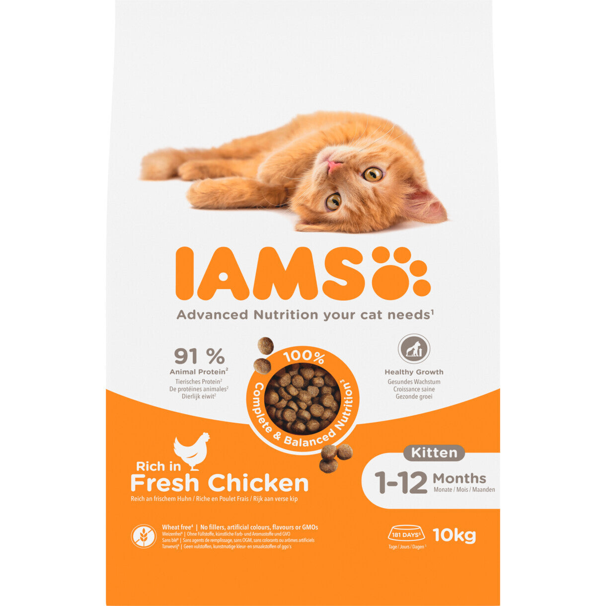 10 kg Iams Vitality kattefoder til killinger og junior katte under 1 år