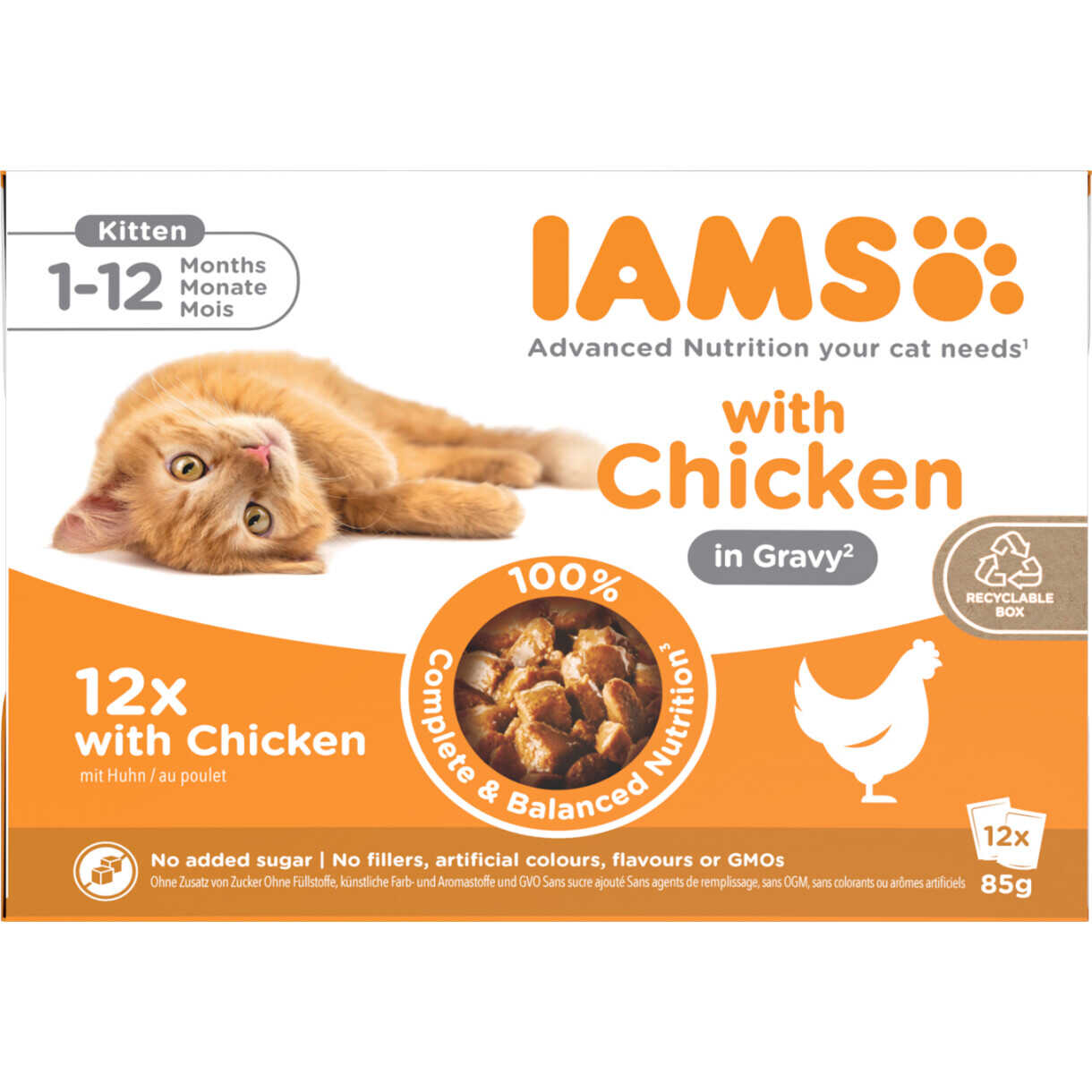 12 x 85 gr Iams DELIGHT Killinge vådfoder - Kyling i sovs - menukasse