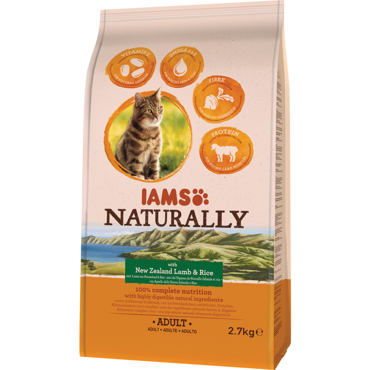 Iams kattefoder Naturally med lam til voksne katte fra 1 til 6 år