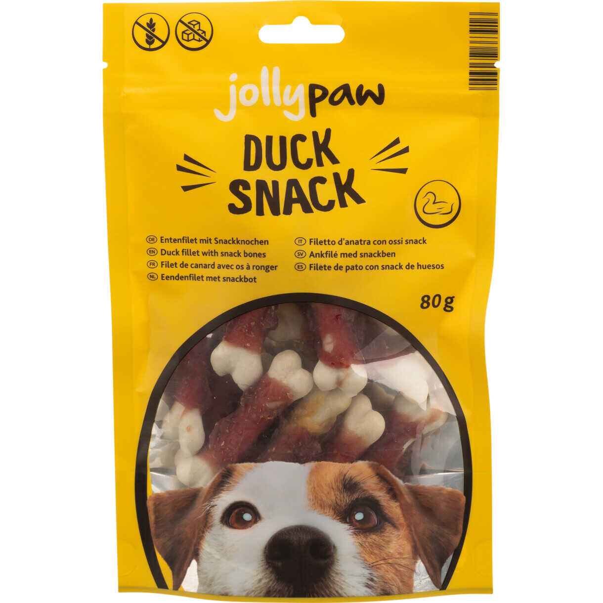 Jolly Paw Duck Snack, andefilet med snackben 80 g