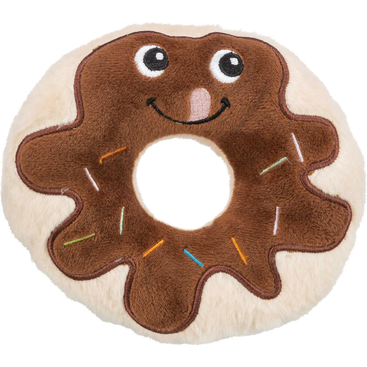 Jolly Paw Donut, plys, med lyd 15 cm Brun/Hvid