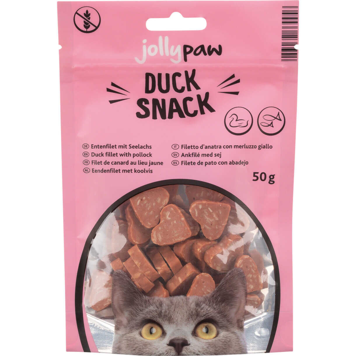 Jolly Paw Ducky Hearts (andefilet og sej) 50g