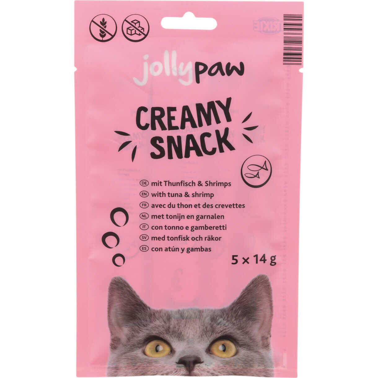 Jolly Paw Creamy Snacks (tun og rejer) 5 x 14g