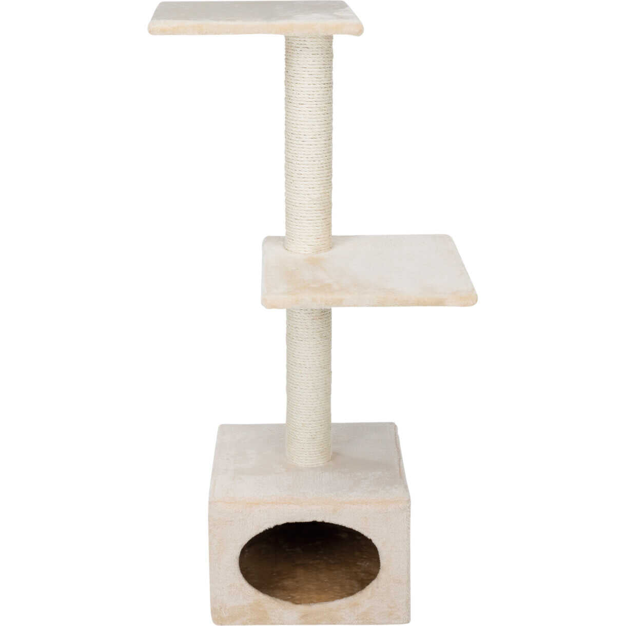 Jolly Paw Kradsetræ Jelly med hule og 2 hvilepladser 109 cm høj, 37x37 cm hule, Ø9 cm stang Creme