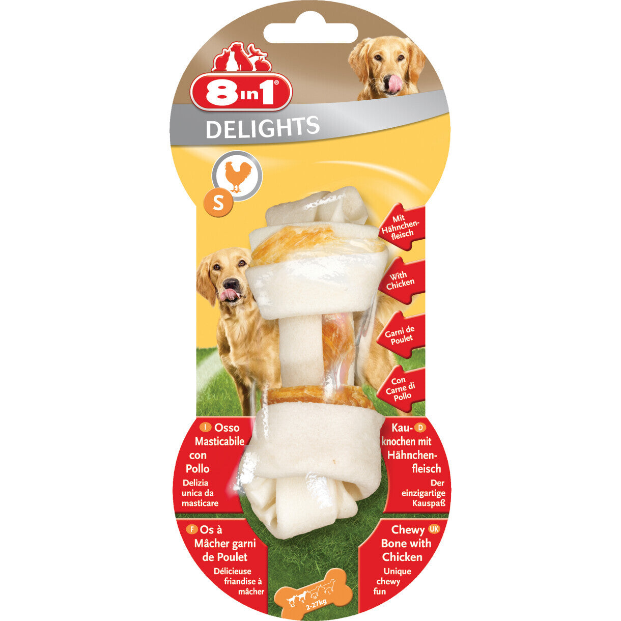 8in1 Delights tyggeben med kylling for rene tænder hos hunden